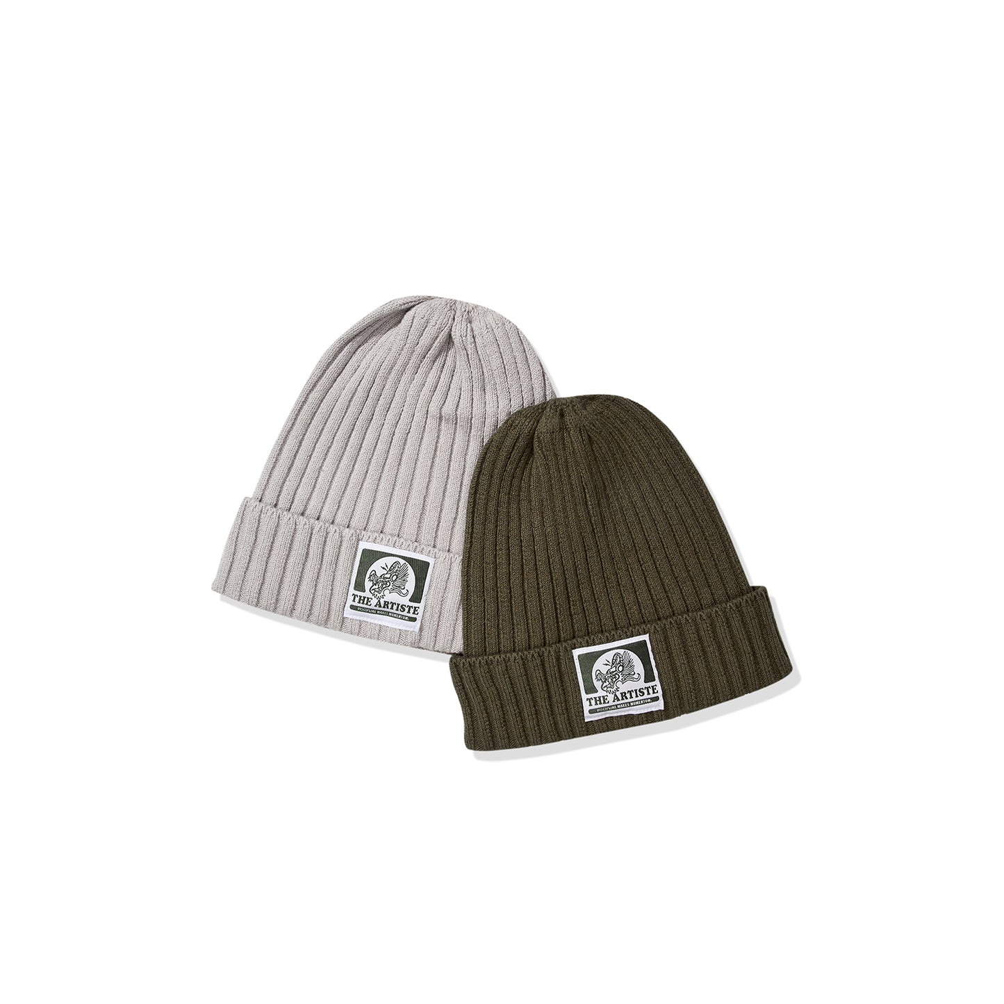 THE ARTISTE Knit Beanie — Custom-Dyed Yarn Army Green