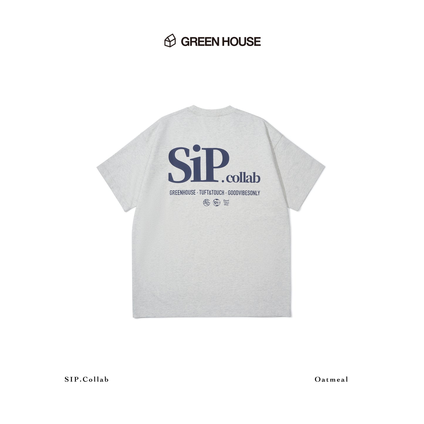 GREEN HOUSE 「SIP.collab」Series oatmeal grey Tee