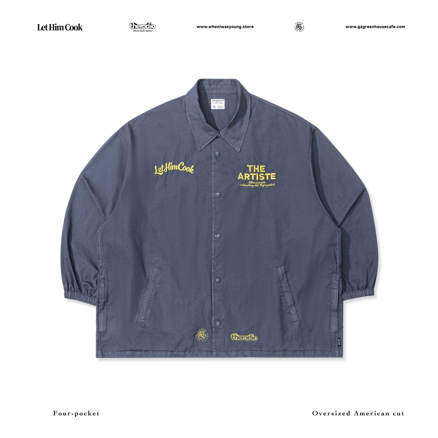 GREENHOUSE x theradio "Let Him Cook" SERIES BLUE HEAVY EMBROIDERED JACKET