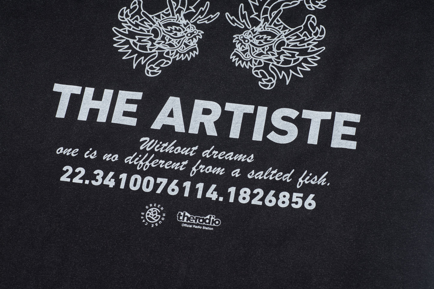 GREENHOUSE x theradio "THE ARTISTE" SERIES BLACK WASH PRINT TEE