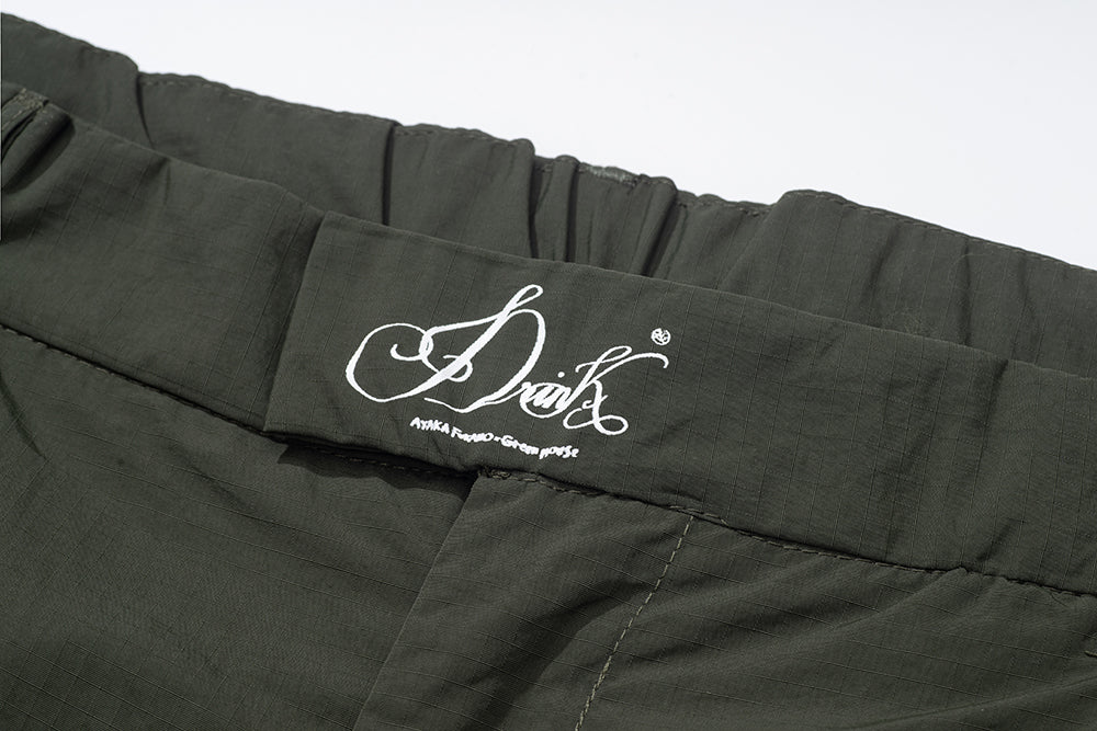 GREENHOUSE x AYAKA FUKANO "DRINK HOUSE" SERIES QUICK-DRY LOOSE MILITARY PANTS GREEN