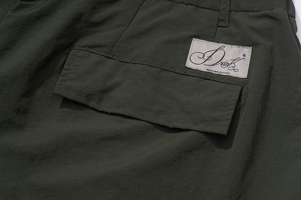 GREENHOUSE x AYAKA FUKANO "DRINK HOUSE" SERIES QUICK-DRY LOOSE MILITARY PANTS GREEN