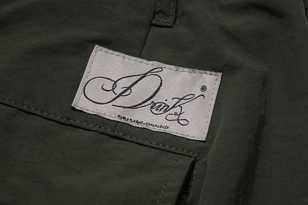 GREENHOUSE x AYAKA FUKANO "DRINK HOUSE" SERIES QUICK-DRY LOOSE MILITARY PANTS GREEN
