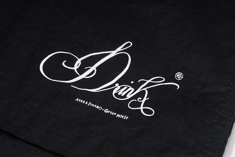 GREENHOUSE x AYAKA FUKANO "DRINK HOUSE" SERIES LIGHTWEIGHT SHORTS BLACK