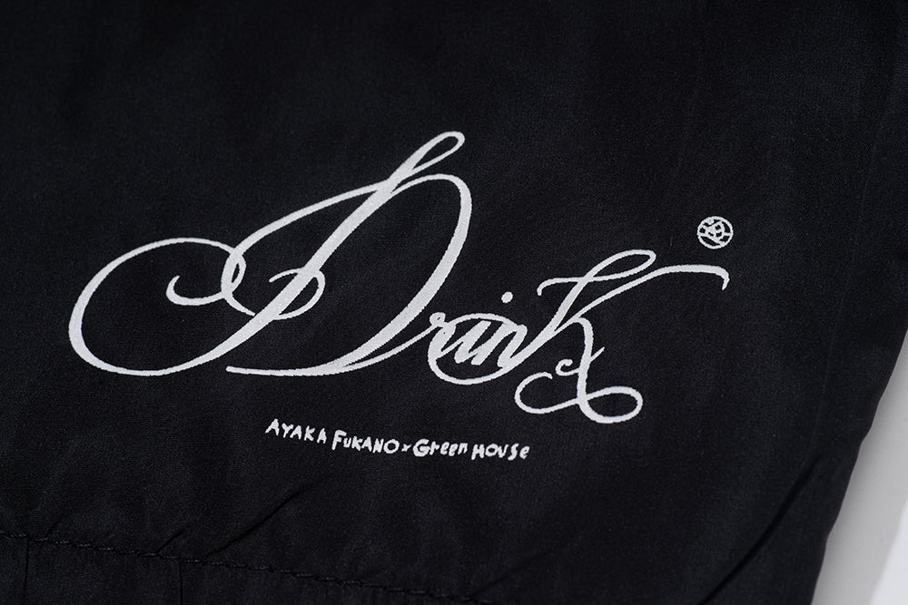 GREENHOUSE x AYAKA FUKANO "DRINK HOUSE" SERIES QUICK-DRY LOOSE SHORTS BLACK