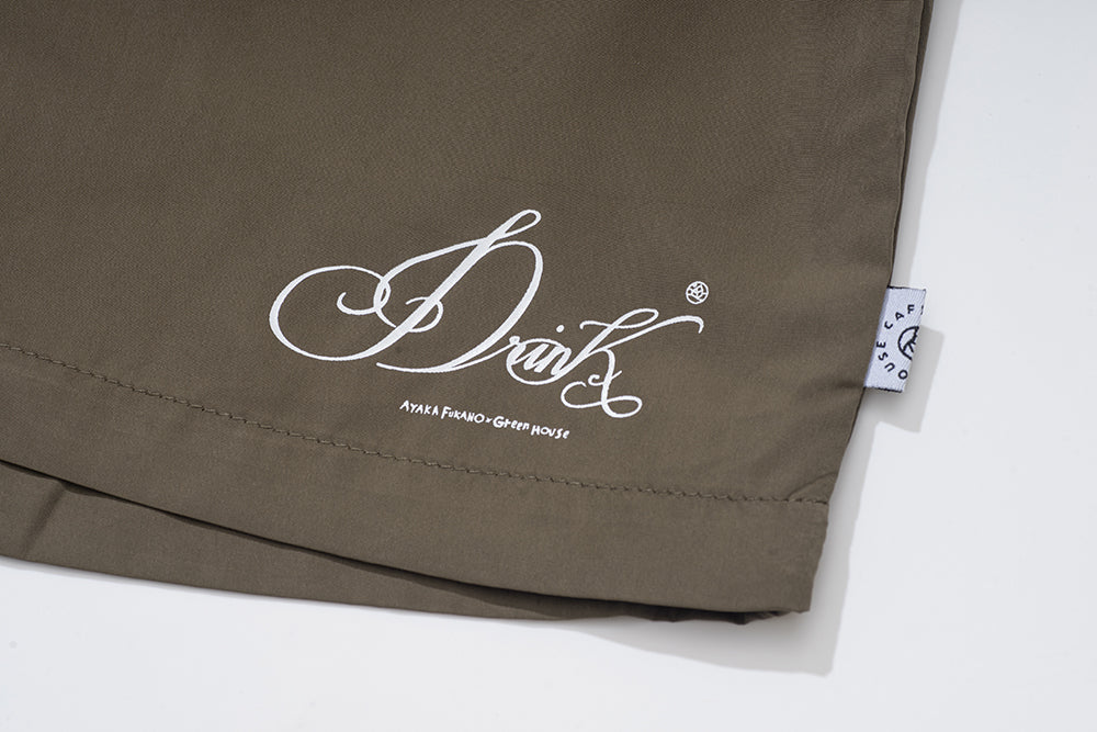 GREENHOUSE x AYAKA FUKANO "DRINK HOUSE" SERIES QUICK-DRY LOOSE SHORTS DESERT
