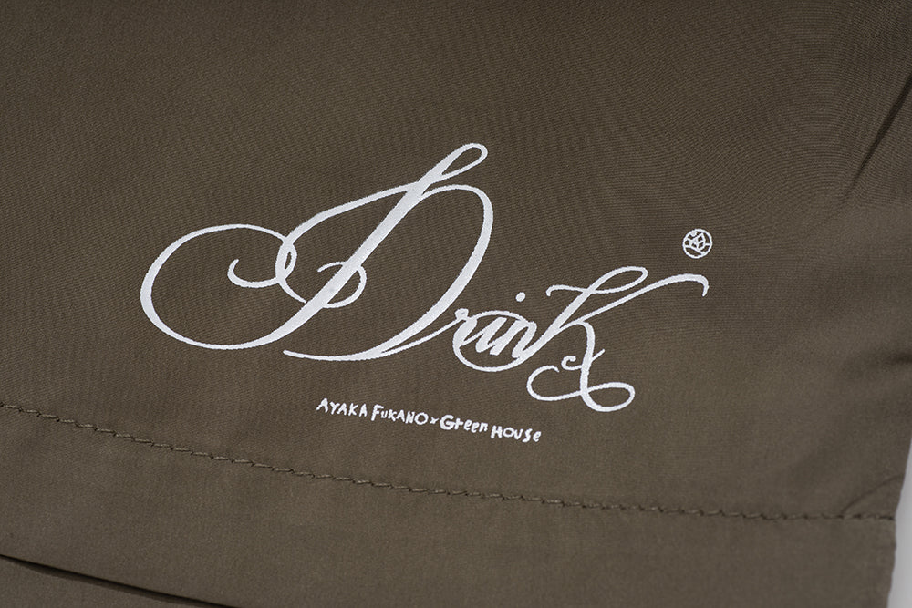 GREENHOUSE x AYAKA FUKANO "DRINK HOUSE" SERIES QUICK-DRY LOOSE SHORTS DESERT