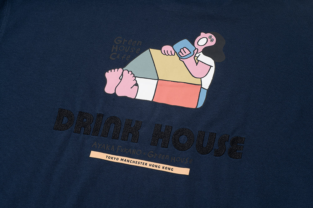 GREENHOUSE x AYAKA FUKANO "DRINK HOUSE" SERIES TEE ROYAL BLUE