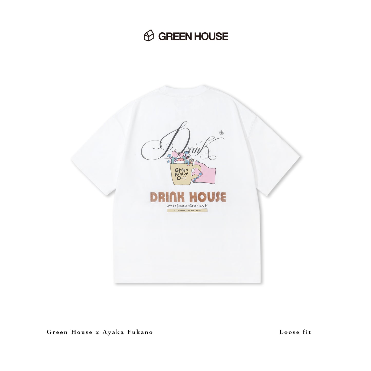 GREENHOUSE x AYAKA FUKANO "DRINK HOUSE" SERIES TEE WHITE