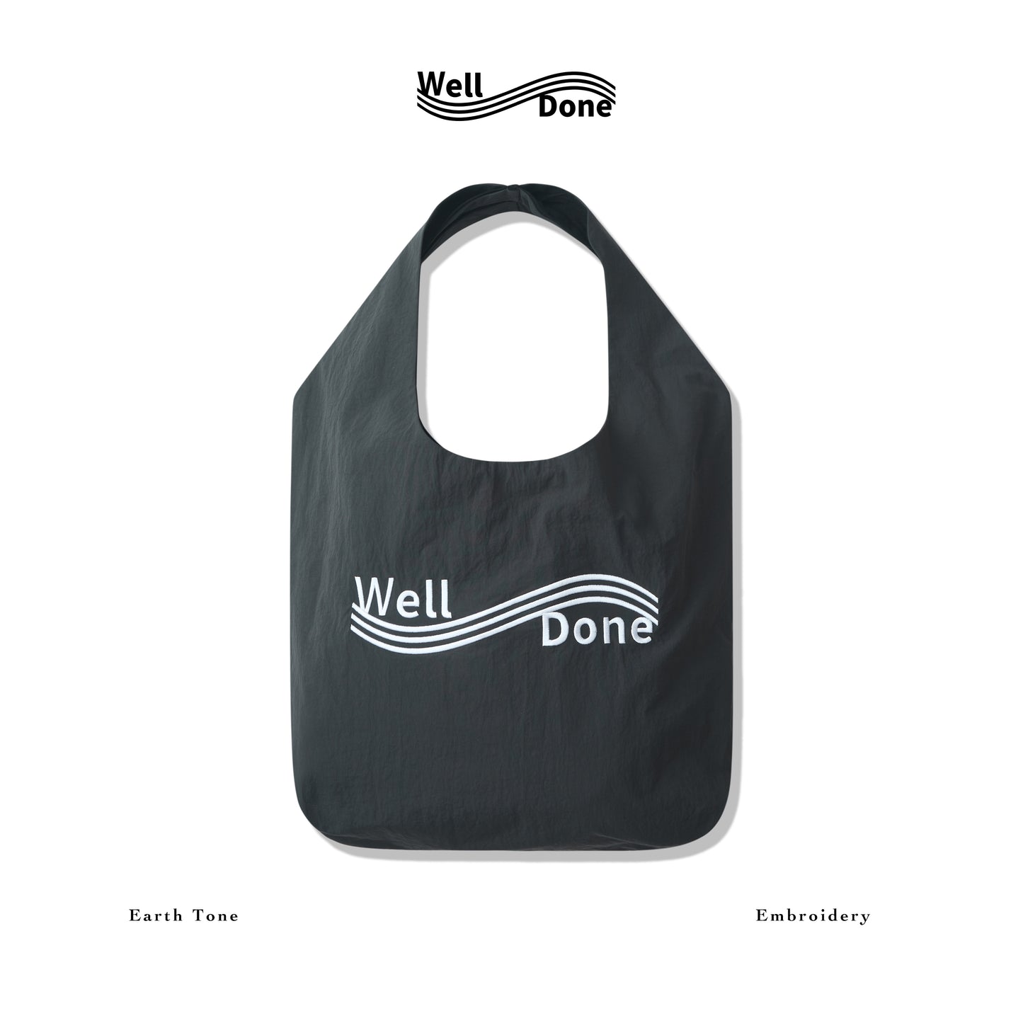 Well Done 25SS Single-water proof gray tone Strap Tote Bag