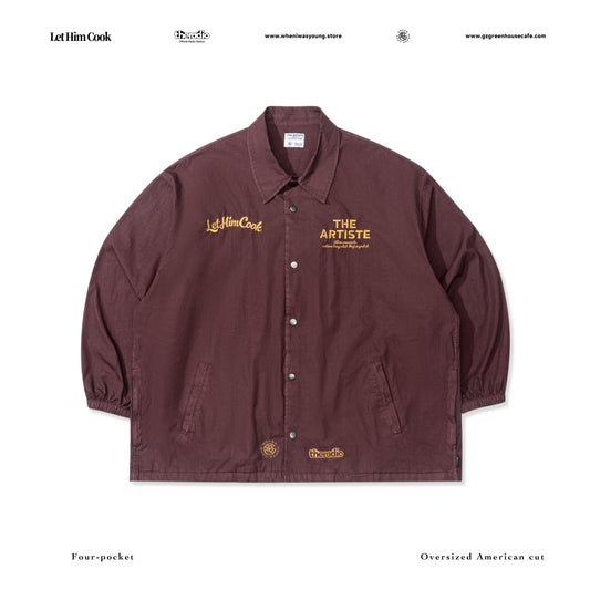 GREENHOUSE x theradio "Let Him Cook" SERIES RED HEAVY EMBROIDERED JACKET