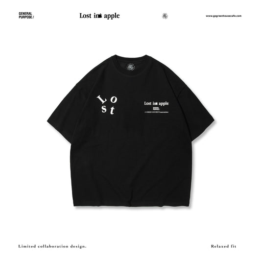 GREENHOUSE x General Purpose "Lost in apple" SERIES PRINT TEE Black