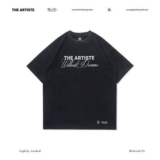 GREENHOUSE x theradio "THE ARTISTE" SERIES BLACK WASH PRINT TEE