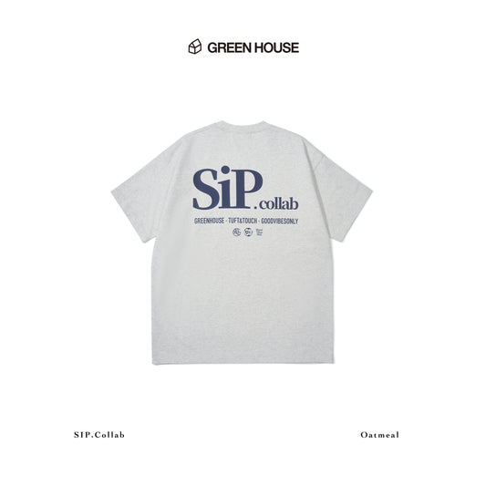 GREEN HOUSE 「SIP.collab」Series oatmeal grey Tee