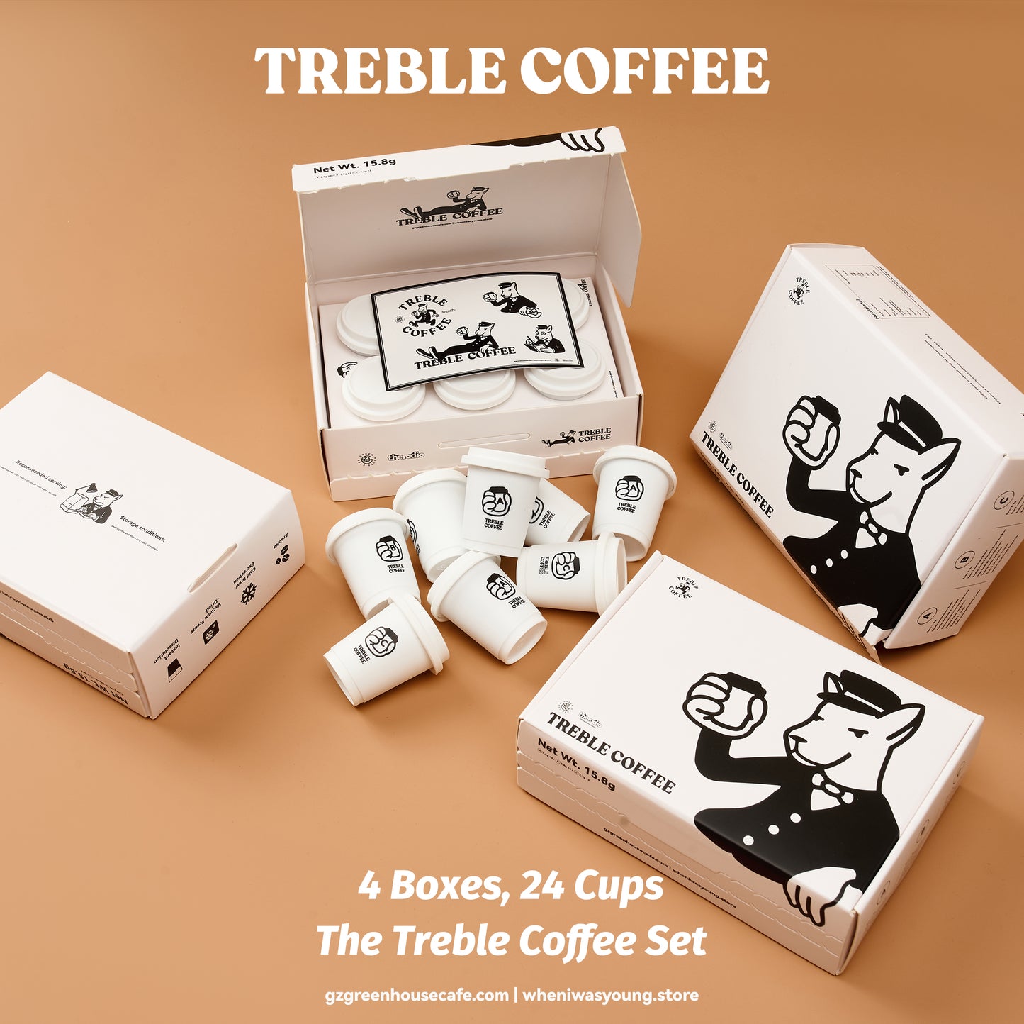 4 Boxes, 24 Cups | The Treble Coffee Set