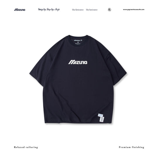 GREENHOUSE x Mizuno "Step by Step by Step" SERIES PRINT TEE BLUE