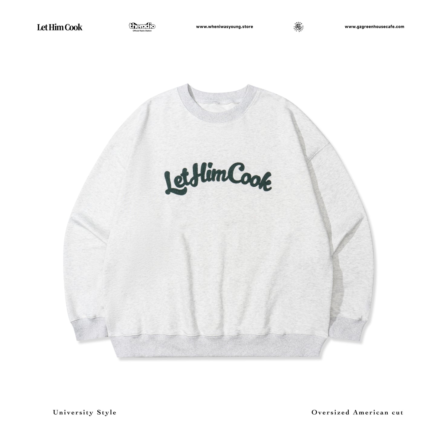 GREENHOUSE x theradio "Let Him Cook" SERIES GRAY SWEATSHIRT