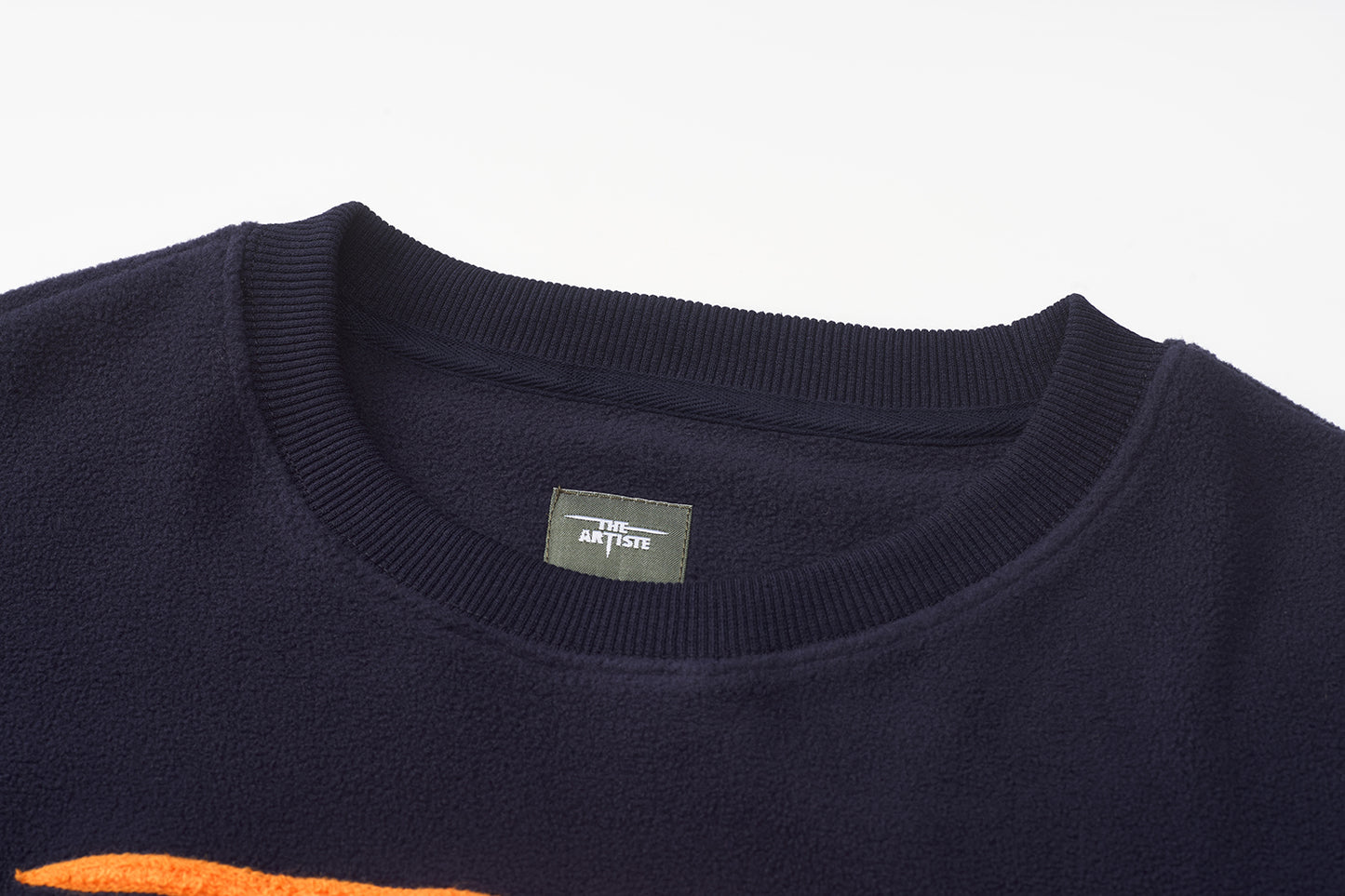 THE ARTISTE CREWNECK — NAVY / ORANGE