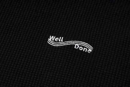 WELL DONE Black Long-Sleeve Waffle T-Shirt
