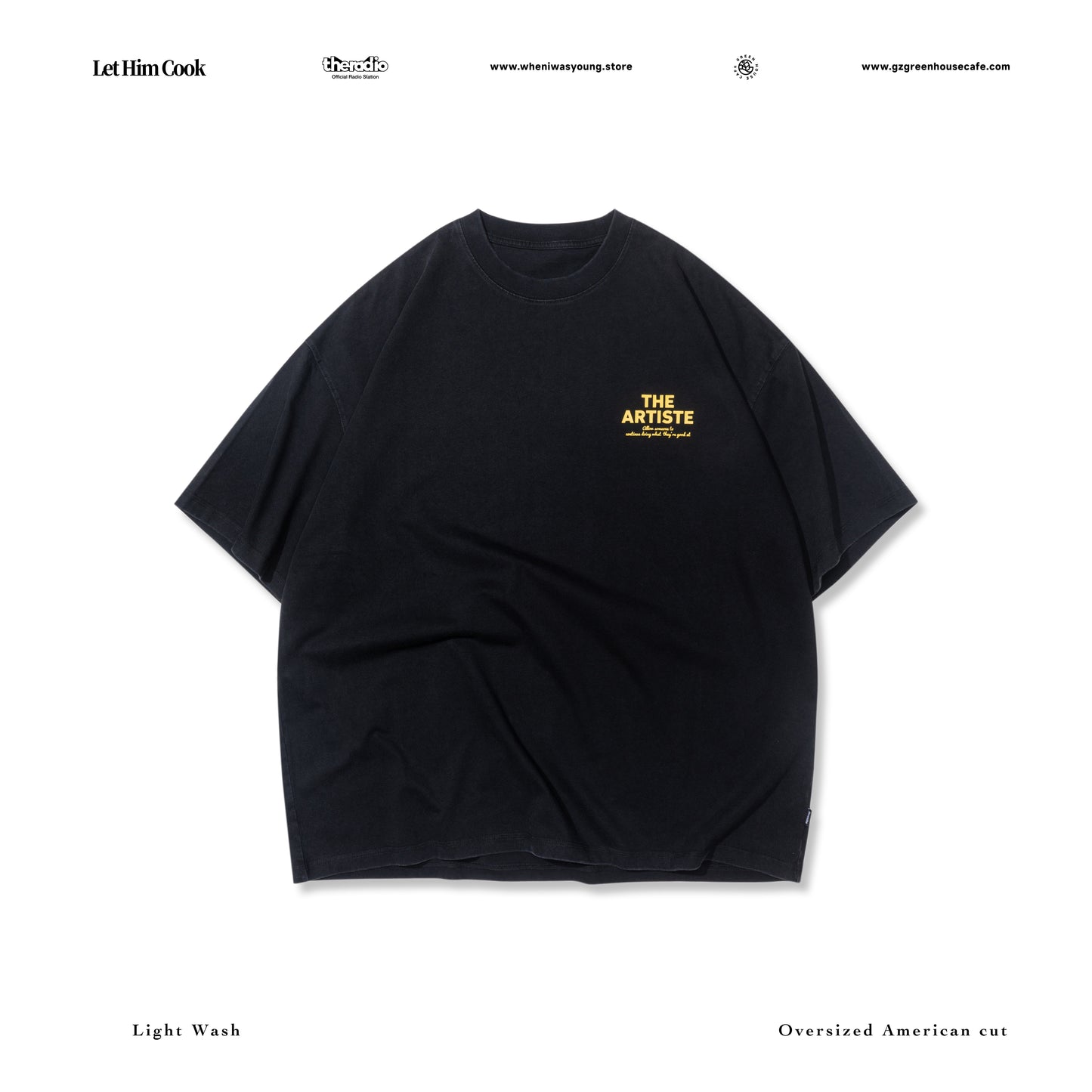 GREENHOUSE x theradio "Let Him Cook" SERIES BLACK WASH PRINT TEE