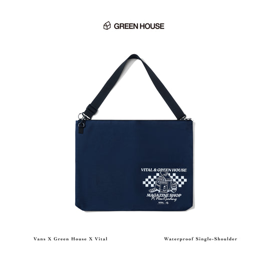 【MAGAZINE SHOP】Waterproof Shoulder Bag Navy Blue Green House X VANS X VITAL