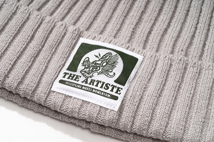 THE ARTISTE Knit Beanie — Custom-Dyed Yarn Heather Grey