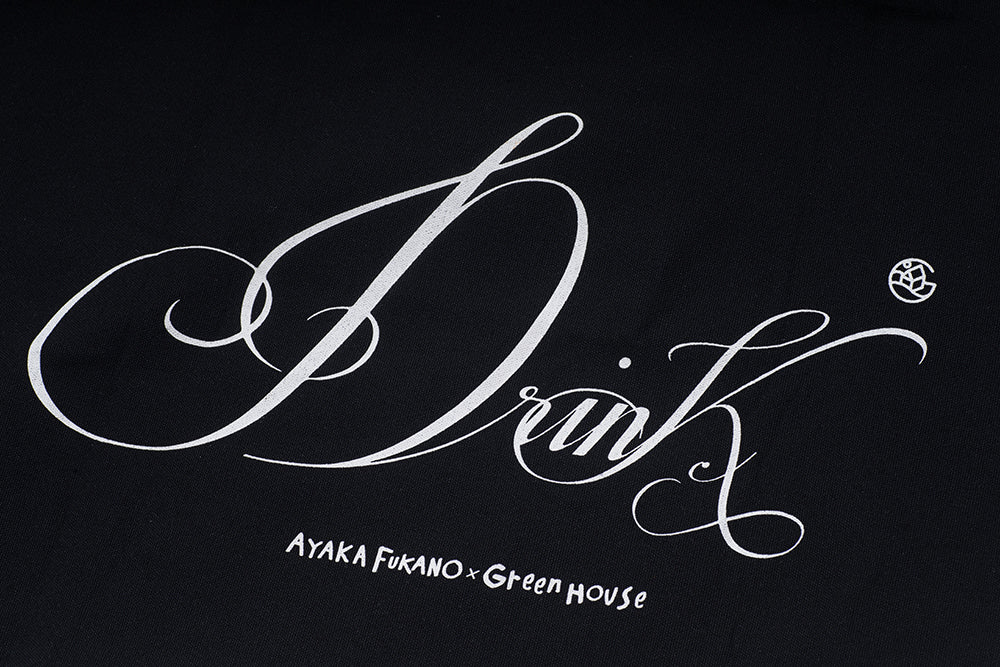 GREENHOUSE x AYAKA FUKANO "DRINK HOUSE" SERIES OVERSIZED CANVAS TOTE CLASSIC BLACK