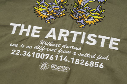 GREENHOUSE x theradio "THE ARTISTE" SERIES GREEN HEAVY EMBROIDERED JACKET