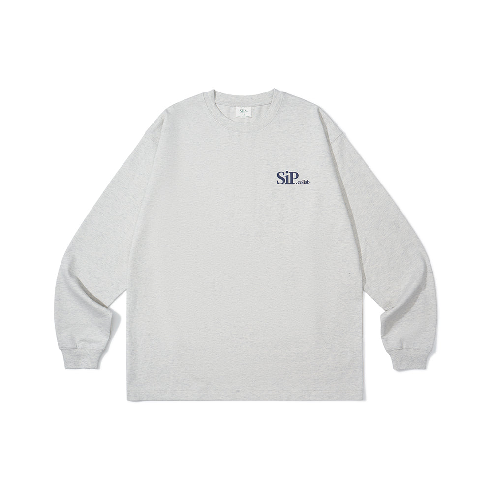 GREEN HOUSE 「SIP.collab」Series oatmeal grey long sleeve t shirt