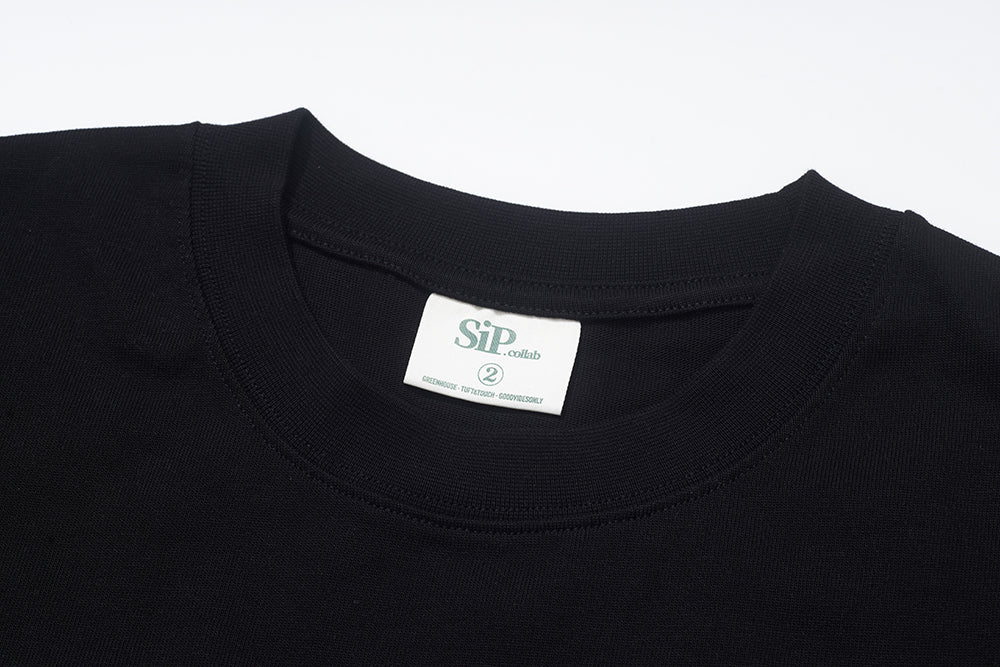 GREEN HOUSE 「SIP.collab」Series black long sleeve t shirt