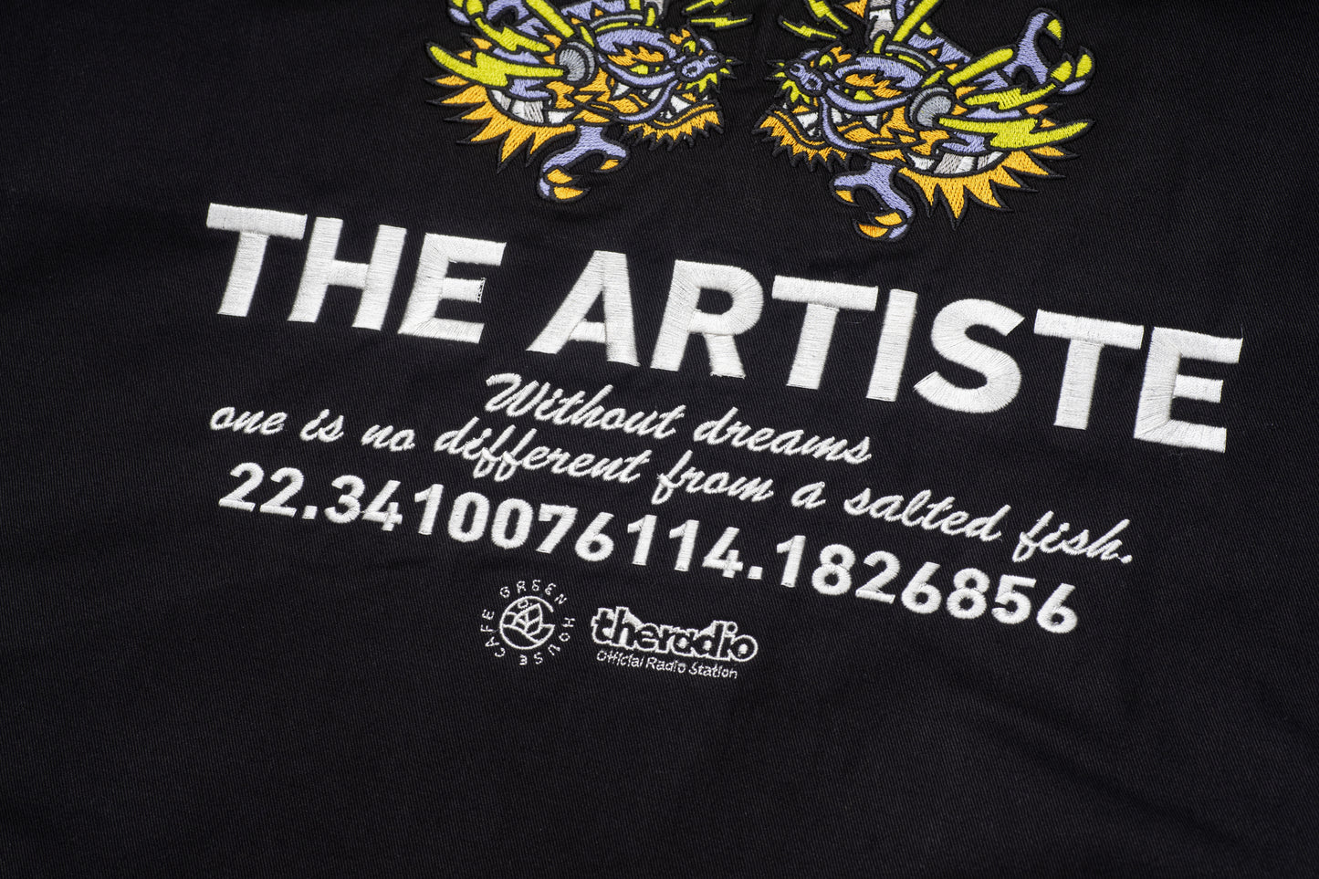 GREENHOUSE x theradio "THE ARTISTE" SERIES BLACK HEAVY EMBROIDERED JACKET