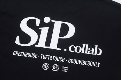 GREEN HOUSE 「SIP.collab」Series black long sleeve t shirt