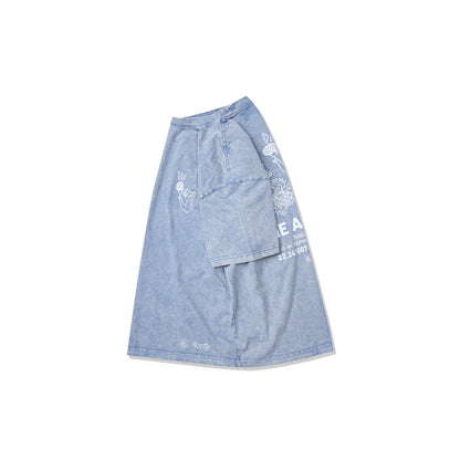 GREENHOUSE x theradio "THE ARTISTE" SERIES BLUE WASH PRINT TEE
