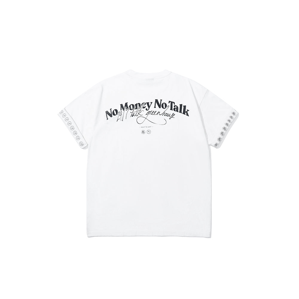 GREENHOUSE x  24/7TALK  "NO MONEY NO TALK" SERIES TEE WHITE