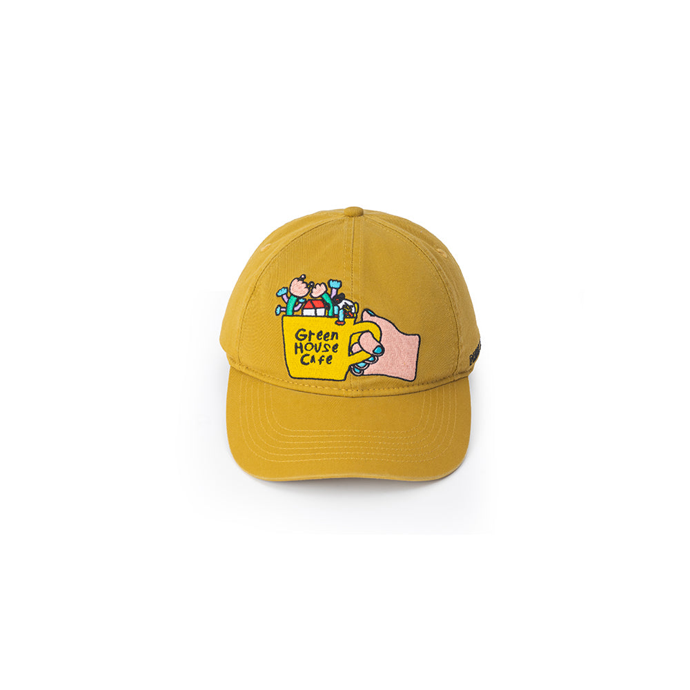 GREENHOUSE x AYAKA FUKANO "DRINK HOUSE" SERIES BASKETBALL CAP EARTH YELLOW