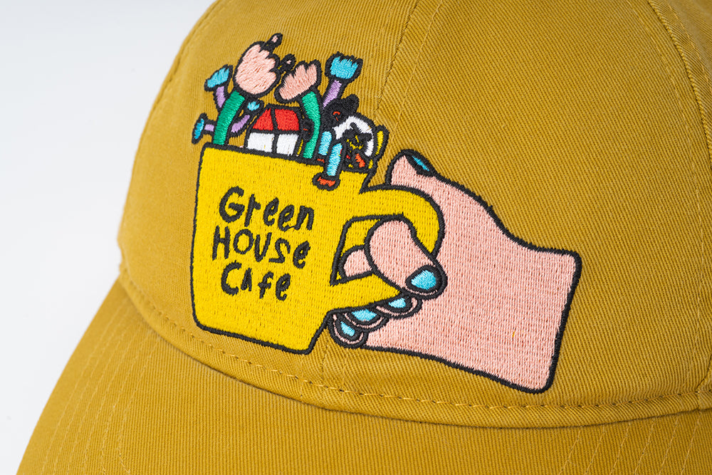 GREENHOUSE x AYAKA FUKANO "DRINK HOUSE" SERIES BASKETBALL CAP EARTH YELLOW