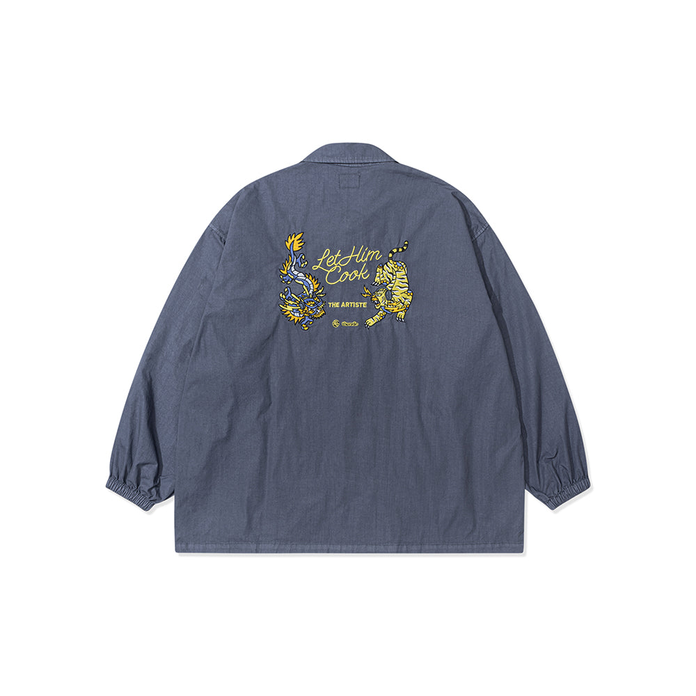 GREENHOUSE x theradio "Let Him Cook" SERIES BLUE HEAVY EMBROIDERED JACKET