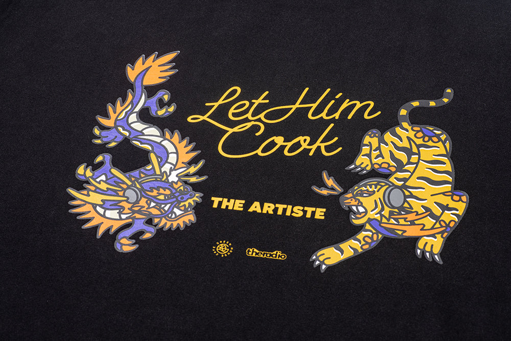 GREENHOUSE x theradio "Let Him Cook" SERIES BLACK WASH PRINT TEE