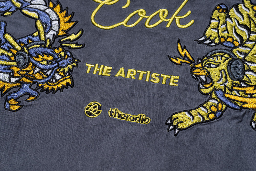 GREENHOUSE x theradio "Let Him Cook" SERIES BLUE HEAVY EMBROIDERED JACKET