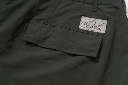 GREENHOUSE x AYAKA FUKANO "DRINK HOUSE" SERIES QUICK-DRY LOOSE MILITARY PANTS GREEN