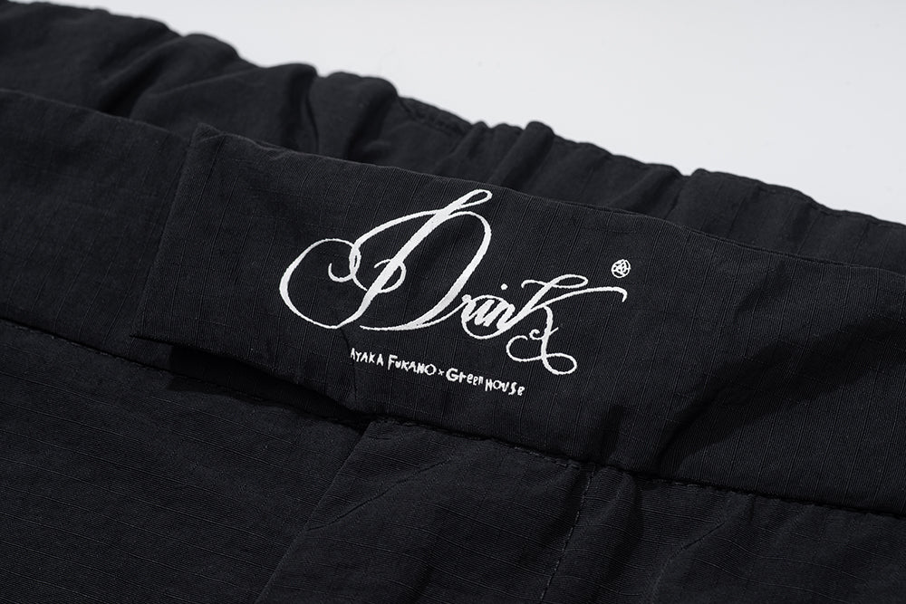 GREENHOUSE x AYAKA FUKANO "DRINK HOUSE" SERIES QUICK-DRY LOOSE MILITARY PANTS BLACK