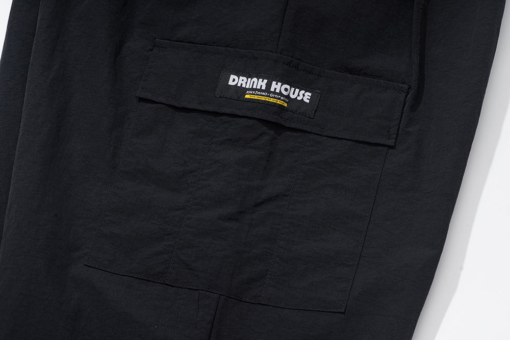 GREENHOUSE x AYAKA FUKANO "DRINK HOUSE" SERIES QUICK-DRY LOOSE MILITARY PANTS BLACK