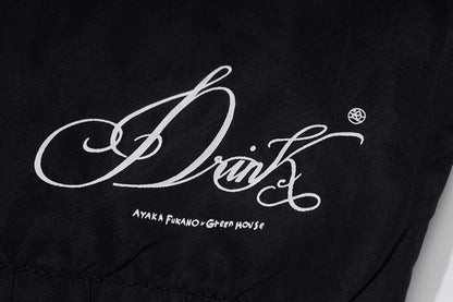 GREENHOUSE x AYAKA FUKANO "DRINK HOUSE" SERIES QUICK-DRY LOOSE SHORTS BLACK