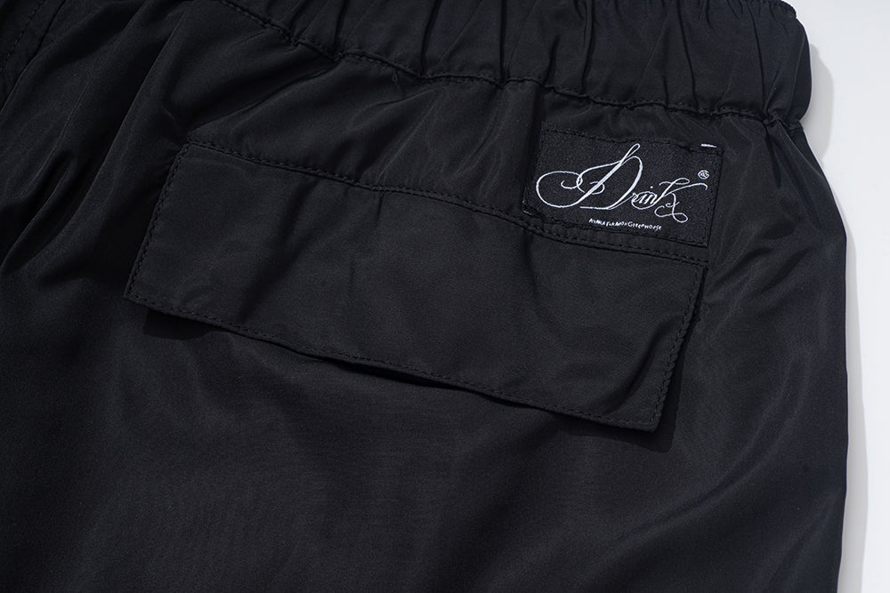 GREENHOUSE x AYAKA FUKANO "DRINK HOUSE" SERIES QUICK-DRY LOOSE SHORTS BLACK