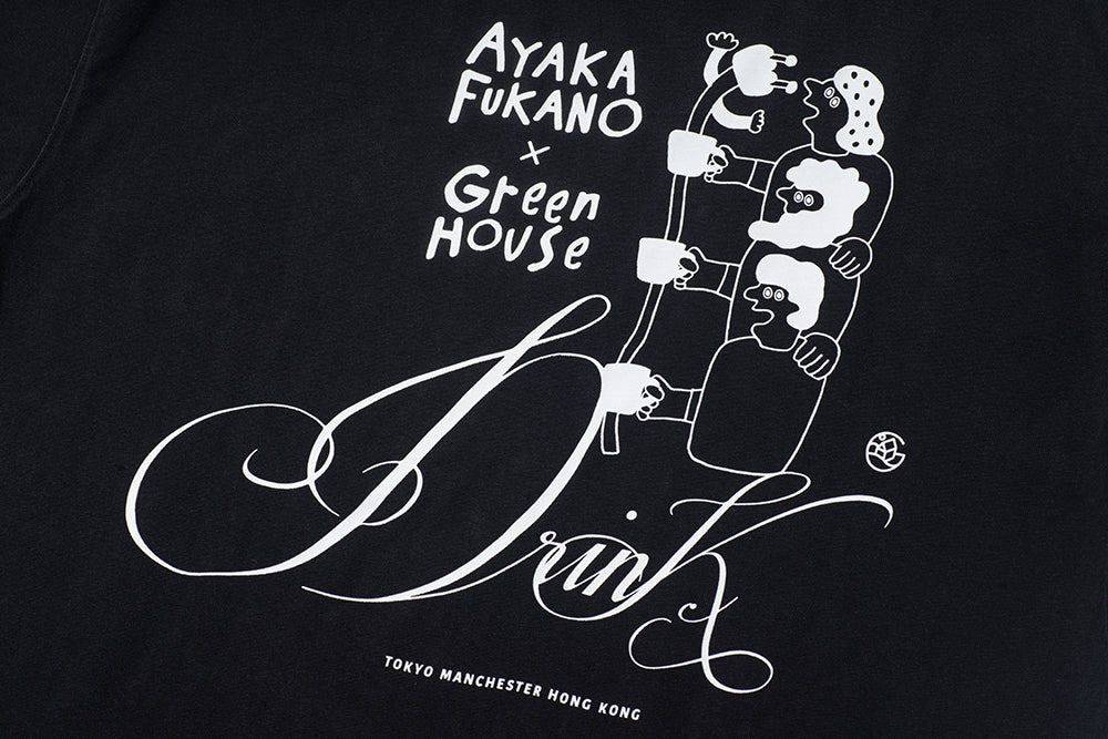 GREENHOUSE x AYAKA FUKANO "DRINK HOUSE" SERIES TEE BLACK