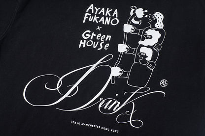 GREENHOUSE x AYAKA FUKANO "DRINK HOUSE" SERIES TEE BLACK