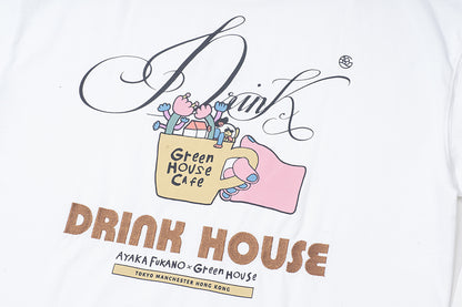 GREENHOUSE x AYAKA FUKANO "DRINK HOUSE" SERIES TEE WHITE