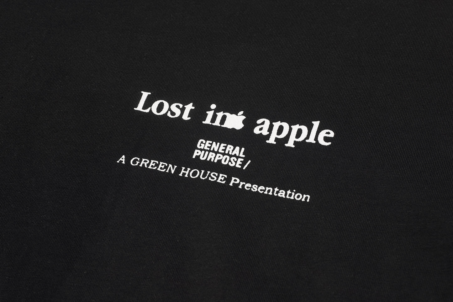 GREENHOUSE x General Purpose "Lost in apple" SERIES PRINT TEE Black