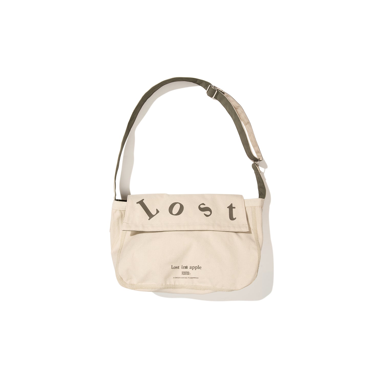 GREEN HOUSE × General Purpose "Lost in Apple" Series — Canvas Messenger Shoulder Bag