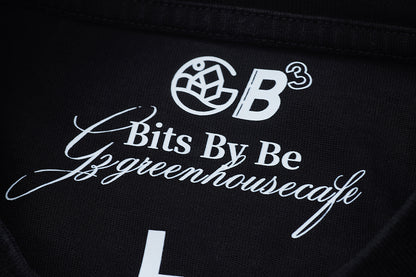 GREEN HOUSE X bitsbybe "Stick to Handmade."SERIES BLACK WASH PRINT TEE